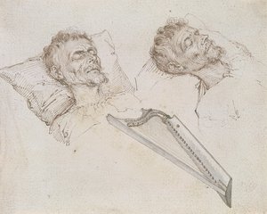 Karel van Mander sul suo letto di morte da Jacques II de Gheyn